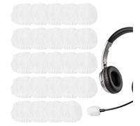 sourcing map 50 piezas desechables de solapa para micrófono, parabrisas de micrófono Lavalier no tejido, tamaño mini, fundas de micrófono para auriculares con gancho para la oreja, micrófono Lavalier