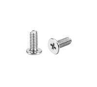sourcing map 50 Piezas M2x6mm Phillips Tornillo Sujetador Plata Tono | 3, 8mm Diámetro Tornillo Cabeza, para Portátil PC TV Ventilador Interruptor