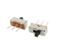 sourcing map 50 piezas SS12D00G3 2 posiciones SPDT 1P2T 3 pines PCB Panel Mini interruptor deslizante vertical perilla de 3 mm
