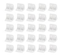 sourcing map 50 soportes de esquina de plástico de 36 x 24 x 24 mm, en forma de L, 90 grados, soportes de esquina con tornillos para muebles, sillas, estantes de madera, armarios, cajas, color blanco