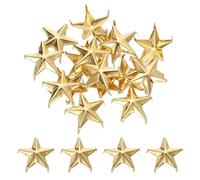 sourcing map 50 tachuelas de metal con forma de estrella, 15 mm, 5 garras, punk, remaches, clavos, cabeza de clavo, remaches de cuero para manualidades, ropa, bolsos, zapatos, color dorado claro