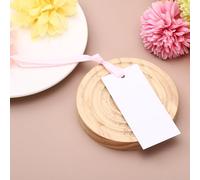 sourcing map 50 tarjetas de nombre para mesa, 1.57 x 3.54 pulgadas en blanco con cinta de satén para cena, banquete, cumpleaños, Navidad, fiesta, mesas, suministros, color rosa