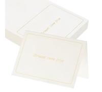 sourcing map 50 tarjetas Dream Come True, 5.5 x 3.7 pulgadas, tarjetas de felicitación plegadas en blanco con borde de lámina dorada para regalo de deseos, boda, graduación, cumpleaños, invitaciones