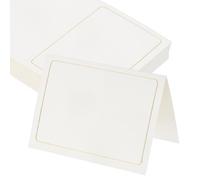 sourcing map 50 tarjetas en blanco, 5.5 x 3.7 pulgadas, tarjeta de felicitación plegada en blanco con borde de lámina dorada para deseos, regalo, boda, graduación, cumpleaños, invitaciones de