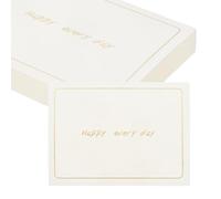 sourcing map 50 tarjetas Happy Every Day, 5.5 x 3.7 pulgadas, tarjetas de felicitación en blanco con borde de lámina dorada para regalo de deseos, boda, graduación, cumpleaños, invitaciones de