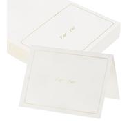 sourcing map 50 tarjetas para ti, 5.5 x 3.7 pulgadas, tarjetas de felicitación plegadas en blanco con borde de lámina dorada para deseos, boda, graduación, cumpleaños, invitaciones de manualidades