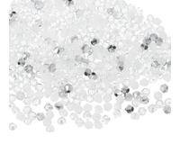 sourcing map 500 cuentas de cristal de cristal, cuentas de cristal bicónico de 3 mm, cuentas facetadas sueltas en forma redonda para pulseras, collares, aretes, llaveros, bricolaje, color blanco