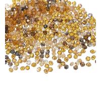 sourcing map 500 cuentas de cristal de cristal, cuentas de cristal bicónico de 3 mm, cuentas facetadas sueltas en forma redonda para pulseras, collares, aretes, llaveros, bricolaje, color marrón