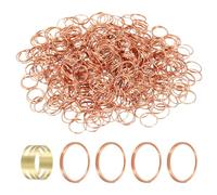 sourcing map 500 mini anillos divididos, 11 mm, acero inoxidable 304, pequeños anillos redondos, atrapasueños para fijar candelabros, accesorios de lámpara de cristal, oro rosa