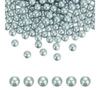 sourcing map 500 perlas sin agujeros, cuentas redondas de ABS de 8 mm, para rellenar jarrones para manualidades, joyería, relleno de decoración de fiesta en el hogar, centros de mesa, boda, gris