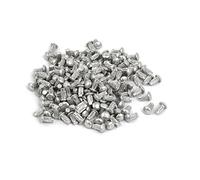 sourcing map 500Pcs Remache Sólido de Aluminio Tono Plateado M2.5 X 5mm de Cabeza Redonda Mango Estriado