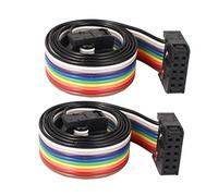 sourcing map 50cm 10 Pin 10 F/F Conector IDC de Cable de Cinta Plana de Color Arco Iris 2pcs