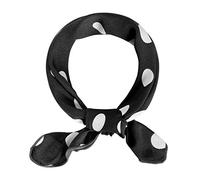 sourcing map 50cm 1950s Vintage Retro Lunares Cuadrado Bufanda Cabeza Cuello Bufandas Pañuelo Pañuelo, Negro con hebilla., M