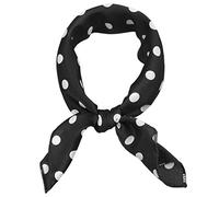 sourcing map 50cm 1950s Vintage Retro Lunares Cuadrado Bufanda Cabeza Cuello Bufandas Pañuelo Pañuelo, Negro, 85