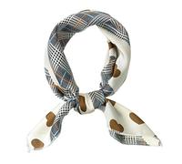sourcing map 50cm mujeres amor corazón sedoso pañuelos cuadrados pañuelo cuello pelo Scrunchies bufanda pañuelo para el cuello Marrón 50 * 50cm/19.69 * 19.69 pulgadas(L*W)