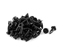 sourcing map 50Pcs 10mm Agujero Grapa De Paragolpes De Coche Tornillo Plástico Negro Clips De Sujeción para Grapas Puerta