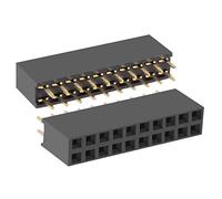 sourcing map 50Pcs 2.54 mm de Paso 2x10-Pin Dual Row Straight Connector Female Pin Header Strip