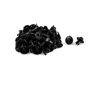 sourcing map 50Pcs 8mm Agujero Panel Tapizado de Coche Grapas Remaches Plástico Negro
