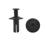 sourcing map 50pcs 8mm Agujero Plástico Remaches Grapas Panel Paragolpes Empuje Pin Clips Negro