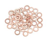 sourcing map 50Pcs Arandelas de Cobre Junta Plana 10mm Diámetro Interior