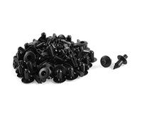 sourcing map 50Pcs Cierre de Paragolpes 11,5mm Grapas Negras 7mm Agujero