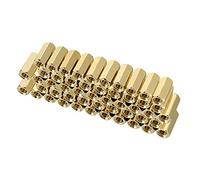 sourcing map 50pcs Espaciador separador hexagonal Latón Rosca hembra PCB Soporte recto M3x5x10mm
