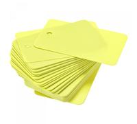 sourcing map 50pcs Etiqueta de Envio Impermeable, 5x3cm (L*An) PVC Etiqueta con Agujero de Ojal Marcador Plástico para Almacenamiento Producto Identificación Válvula Marcado, Amarillo