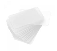 sourcing map 50pcs Etiqueta de Envio Impermeable, 5x3cm (L*An) PVC Etiqueta con Agujero de Ojal Marcador Plástico para Almacenamiento Producto Identificación Válvula Marcado, Transparente