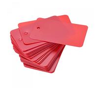 sourcing map 50pcs Etiqueta de Envio Impermeable, 5x3cm (L*An) PVC Etiqueta con Agujero de Ojal Marcador Plástico para Almacenamiento Producto Identificación Válvula Marcado, Rojo