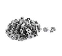 sourcing map 50Pcs Gris Remaches de Vehículo Puerta Guardabarros 19mm Grapas 8mm Agujero
