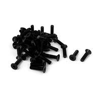 sourcing map 50PCS M4 x 16mm Métrico Zócalo De Maleficio Avellanado Negro