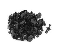 sourcing map 50Pcs Remache De Vehículo Guardabarros Parachoques Grapa Negro 7mm Agujero Clips De Sujeción para Grapas Puerta