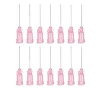 sourcing map 50uds 20G Dispensadoras Agujas, 1" PTFE Pegamento Aguja Romo Tubo Puntas con PP Flexible Aguja para Líquido Pegamento Pistola, Rosa