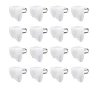 sourcing map 50uds Clavija de plástico de soporte de estante, 5mm Clip de soporte de estante, Clavija de pasador de acero, blanco