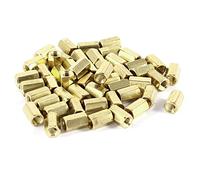 sourcing map 50uds Hexagonal Hexágono Hembra Tuerca Latón Separador Espaciador M4x10 M4 10mm