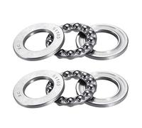 sourcing map 51103 Empuje Bola Rodamientos 17mm x 30mm x 9mm Cromo Acero Individual Dirección 2uds