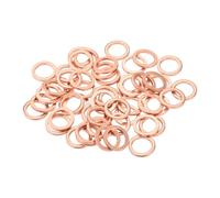 sourcing map 52 arandelas planas de cobre, 10 x 14 x 1,5 mm, arandelas de anillo de sellado métrico plano para accesorios hidráulicos, tornillos, tuercas, reparación electrónica