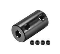 sourcing map 5mm a 5mm Interior Diámetro Rígido Acoplamiento Fijación Tornillo L25XD14 Aluminio Aleación, Eje Acoplador Conector, Motor Accesorios, Negro, 4 Piezas