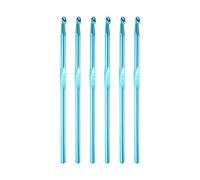 sourcing map 5mm Aluminio Crochet Gancho, 6pcs Azul Tejer Agujas de Ganchillo Crochet Gancho Herramienta de Ganchillo para Tejer Suéter para Bricolaje Artesanal Hilo
