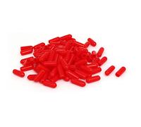 sourcing map 5mm interior Diámetro aislados con goma Tapa del extremo rosca de tornillo 100pcs cubierta del protector de Rojo
