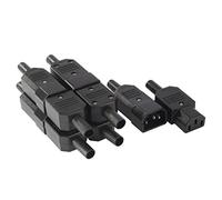 sourcing map 5Par Ac250V 10A 3P Adaptador De Conector De Enchufe para Montaje En Panel Hembra Iec320 C14 C13