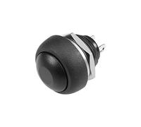 sourcing map 5pcs,12mm negro Interruptor Pulsador momentáneo Botón redondo plano SPST 1 NO 1 NC