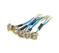 sourcing map 5Pcs 3 Cables Conector Metálico Portalámpara de Bombilla del Faro Delantero para Moto