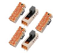 sourcing map 5Pcs 4 Posición 10P 2P4T montaje en panel micro interruptor deslizante Interruptor de enclavamiento de energía