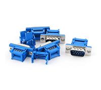 sourcing map 5pcs D-Sub DB9 Macho 9 Pines IDC Tipo Cable Plano De crimpar Conector Roscado
