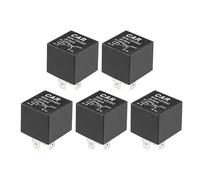 sourcing map 5Pcs DC 12V 80A 5 Patillas Relé de Potencia Macho Conector Negro para Vehículo Coche