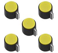 sourcing map 5Pcs De 19X16mm Perilla Giratoria De Potenciómetro De Baquelita De Control De Volumen Amarillo Negro