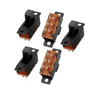 sourcing map 5pcs DPDT 2 Posición 6 terminales de montaje en panel Horizontal interruptor deslizante