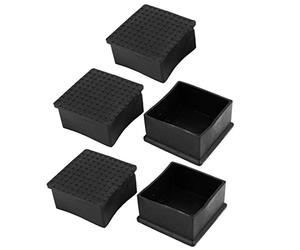 sourcing map 5Pcs Goma 60mmx60mm Silla Mesa Pie Cuadrado Tapa Muebles Pata Tapas