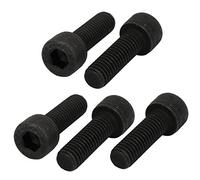 sourcing map 5Pcs M8X25mm Tornillo De Rosca Izquierda Completamente Hueca Hexagonal Grado 12,9 Negro
